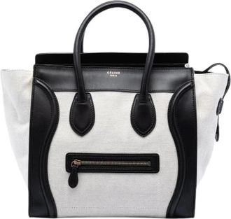 Celine Pre-owned Luggage Tote - Dames - Vintage Shopper - Wit - ONE Size - Leer - Vintage