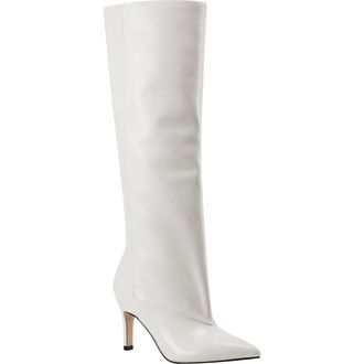 Marc Fisher Gentle Pointed Toe Knee High Boot in White at Nordstrom Rack, Size 7.5