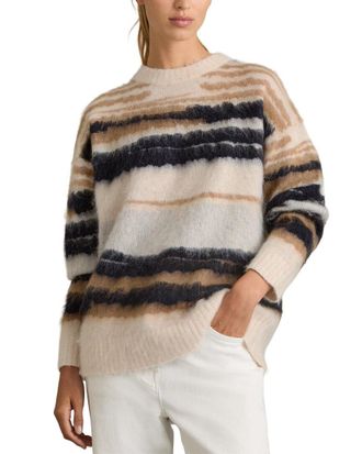 Reiss Emily Pattern Brushed Wool & Mohair-Blend Sweater