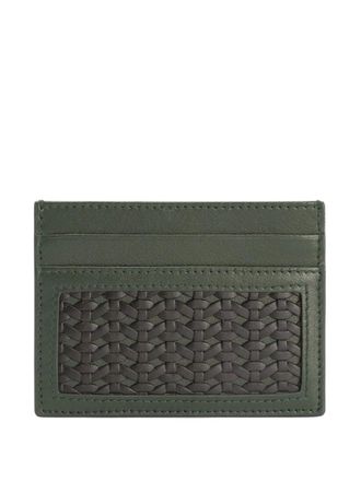 Dolce & Gabbana braided card holder - men - CALFSKIN/Viscose - One Size - Green