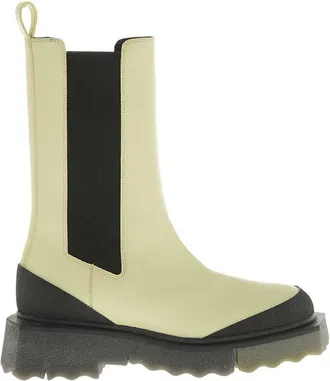 Off-white Beige Leather Boots