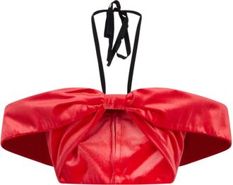 Philosophy di Lorenzo Serafini Cropped top met nekstrik - Dames - Tops zonder mouwen - Rood - XS - Polyester - Tops
