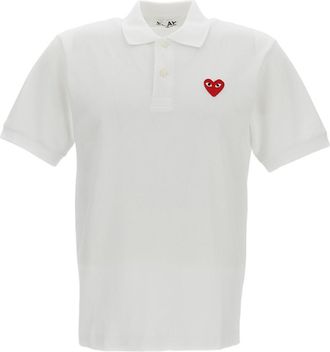 Comme Des Gar&ccedil;ons White Cotton Polo Shirt