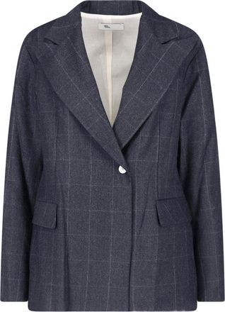 Sibel Saral Grey Sibel Saral Single-Breasted Virgin Wool Blazer