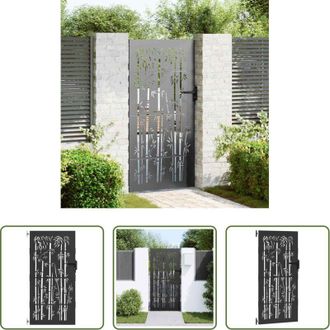 vidaXL Cancello in acciaio - Cancello da giardino con blocco Nero 85 x 200 cm