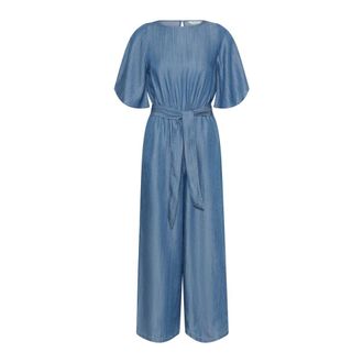 Part Two Tuta Intera in Denim Blu a Gamba Larga - - Jumpsuits & Playsuits - Donna - Blu - S