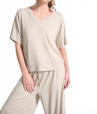 Joseph Ribkoff Jersey Dolman Sleeve Boxy Top In Moonstone