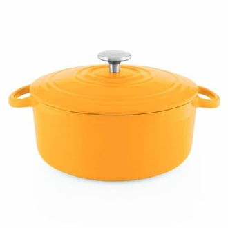 Chantal 5.6 Qt Round Cast Iron Dutch Oven in Marigold at Nordstrom