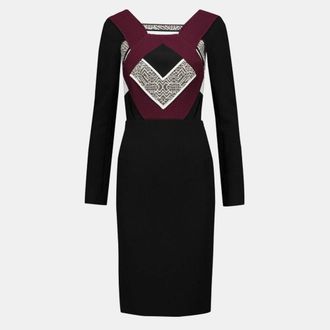 Roland Mouret Color Block Textured Crepe Shapur Mini Dress