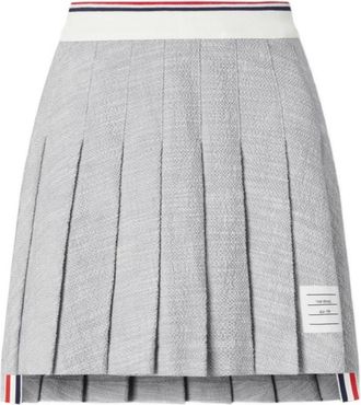 Thom Browne Pliss&eacute; Tweed Rok - Dames - Korte rokken - Grijs - S - Tweed - Rokken