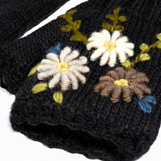 Nirvanna Designs Bloom Mittens in Black at Nordstrom