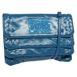 Bottega Veneta Pre-owned Vintage Schoudertas - Dames - Pre-owned - Blauw - Maat: ONE Size Leer