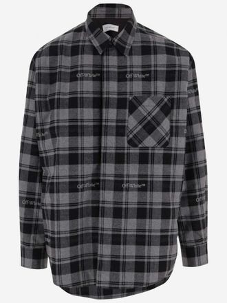Off-white Dark Grey Logo Plaid Shirt