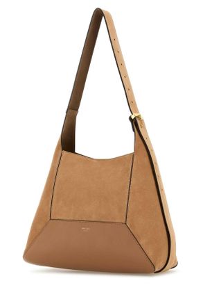 Jimmy Choo London Womens Camel Suede Medium Diamond Shoulder Bag Toffeegold Calf Brass Borse A Mano