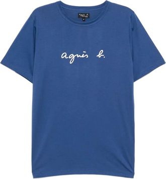 agnès b. printed T-shirt - men - Cotton - 1 - Blue