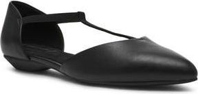 Anne Klein Okorie T-Strap Flat in Black Nappa at Nordstrom Rack, Size 7.5