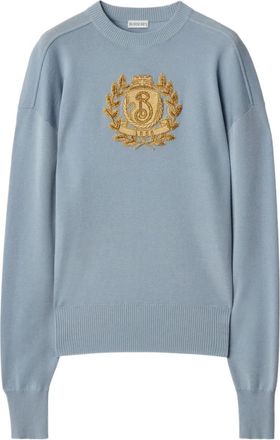 Burberry B Crest wollen trui - Blauw