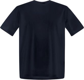 Herno Superfijn Katoen Stretch T-Shirt - Heren - T-shirts - Blauw - L - Katoen - Tops