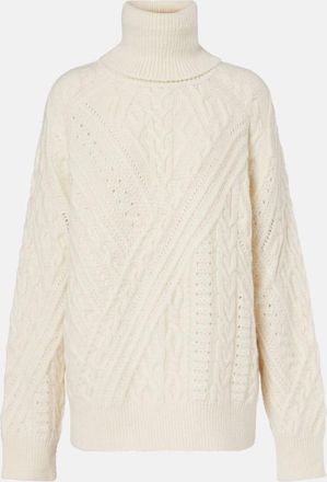 Saint Laurent Cable-knit alpaca-blend turtleneck sweater