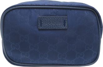 Gucci Blue Nylon Canvas Pouch (Pre-Owned)