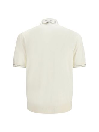 Dolce & Gabbana Silk Knit Polo - White