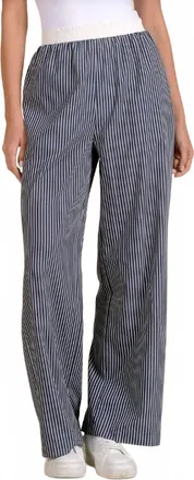 Elan Womens Selena Striped Pant In Blue Stripe