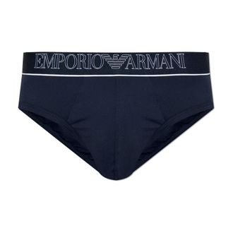 Emporio Armani Bottoms, male, Blue, Size: XL Logo Briefs