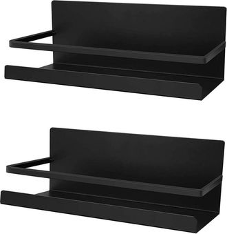 Gabrielle Estante Magn&eacute;tico Para Refrigerador, 2 Piezas, Para Especias, Organizador Para Refrigerador, Ahorra Espacio En La Cocina (negro)