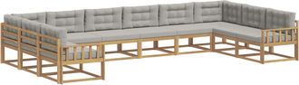 vidaXL Conjunto De Sof&aacute;s De Exterior 10 Uds. Blanco Y Gris Claro Vidaxl