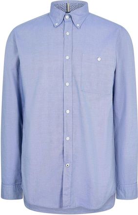 HUGO BOSS Mens Oxford Button Down Collar Long Sleeve Shirt in Open Blue - Size Medium