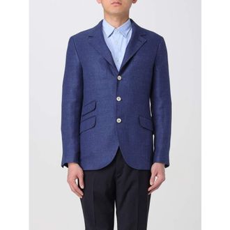Brunello Cucinelli Indigo Linen Wool Blend Blazer, Brand Size 48 (US Size 38)