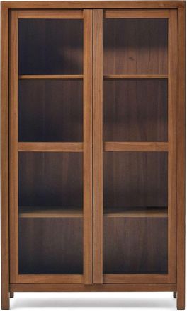 K Home Design Vitrinenschrank Sasha aus massivem Teakholz, 110 x 185 cm