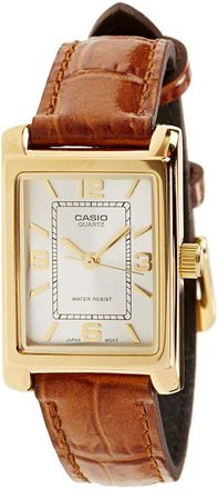 Casio Collection Womens Brown Watch LTP-1234PGL-7AEG Leather - One Size