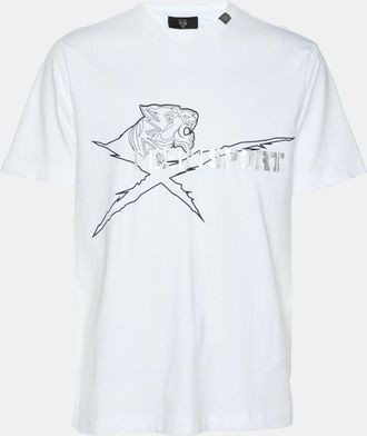 Plein Sport Plein Sport White Jersey Logo Print T-Shirt