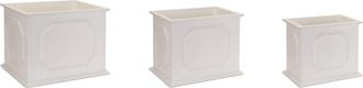 Melrose International Wooden Box Planter (Set of 3) - White