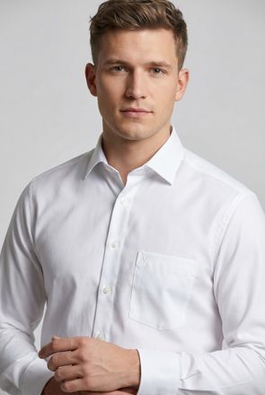 Marvelis Langarmhemd MARVELIS, Herren, Gr. 44, N-Gr, wei&szlig;, Web, Obermaterial: 100% Baumwolle, normal, 2-Knopf-Manschette, Hemden Langarmhemd, modern fit, Busin