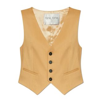 Forte_Forte Vests, female, Beige, Size: M Vest with Wool Finish