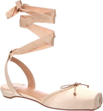 Christian Louboutin Cassia Lace Up Satin Ballerina Flat