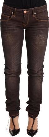 Acht Washed Cotton Slim Fit blue Low Waist Trouser Womens Jeans