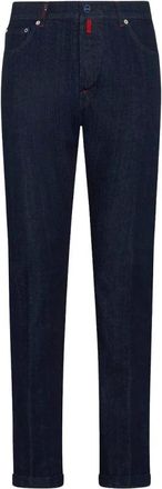 Kiton 5-Pocket Jeans - Heren - Slim Fit Jeans - Blauw - W33 - Katoen - Jeans