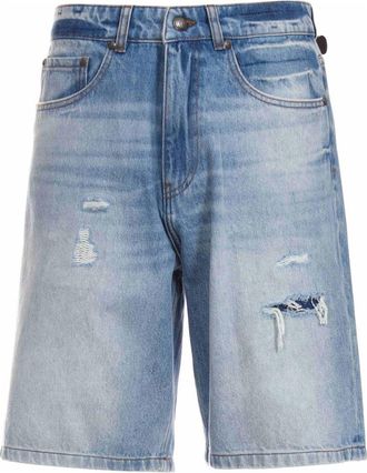 Just Cavalli Denim Short - Heren - Denim shorts - Blauw - W32 - Denim - Korte Broeken