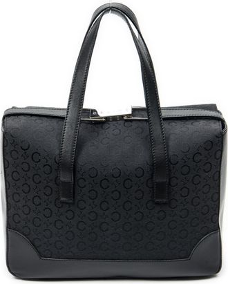 Celine Pre-owned Womens Vintage Fold-Top Tote Handbag - Black - One Size