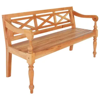 vidaXL Panca Batavia 123 Cm In Legno Massello Di Mogano Marrone Chiaro - Vidaxl