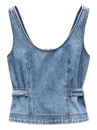 Rag & Bone denim belted top - Blue