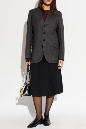 Jil Sander Herringbone Pattern Blazer, Womens, Grey
