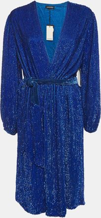 Retrof&ecirc;te Blue Sequin Gabrielle Wrap Dress