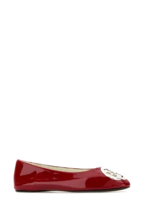 Tory Burch Womens Red Leather Reva Ballerinas Toucanred Ballerine Flat Shoes