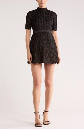 SIMKHAI Costina Short Sleeve Minidress in Black at Nordstrom Rack, Size 10