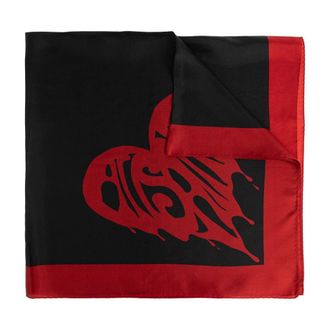 AllSaints Accessoires, Dames, Zwart, ONE Size, Satijn, Marley Silk Square Scarf