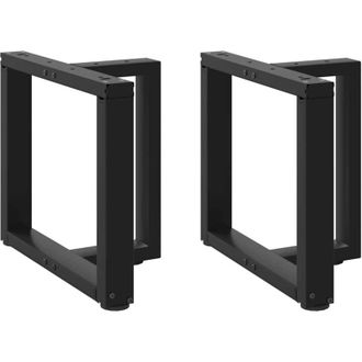 vidaXL Vidaxl - Patas Para Mesa De Centro En Forma De T (2 Unidades), Color Negro, 50 X 25 X (42-43) Cm, Acero